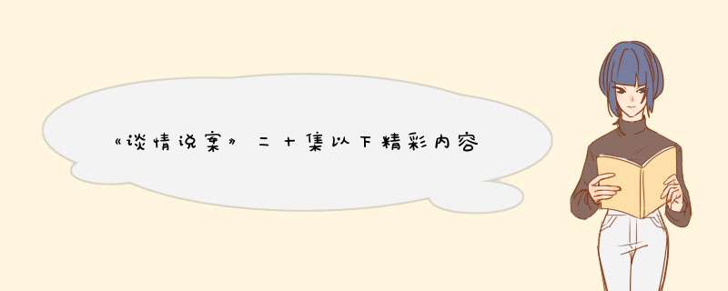 《谈情说案》二十集以下精彩内容,第1张