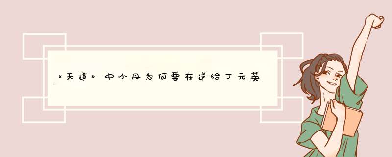 《天道》中小丹为何要在送给丁元英的玉上刻个“法”字？,第1张