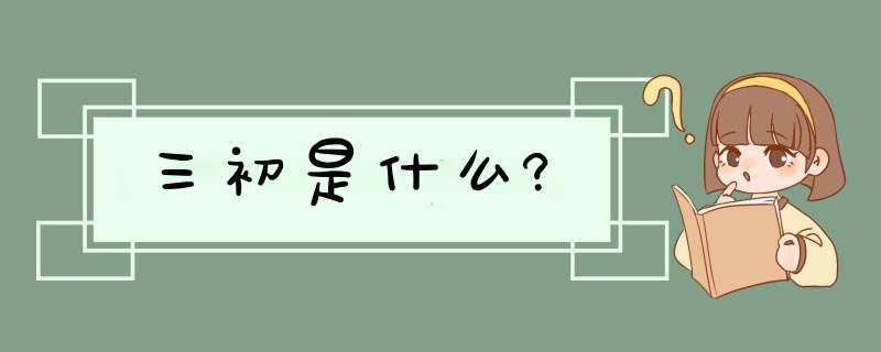 三初是什么?,第1张