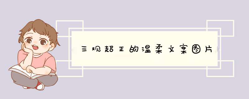 三观超正的温柔文案图片,第1张