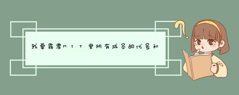 我要霹雳MIT里所有成员的代号和真实姓名,第1张