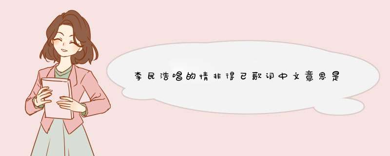 李民浩唱的情非得已歌词中文意思是什么,第1张