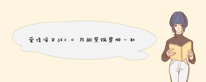 爱情保卫战20万的黑锅是哪一期,第1张