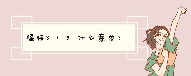 福特315什么意思？,第1张